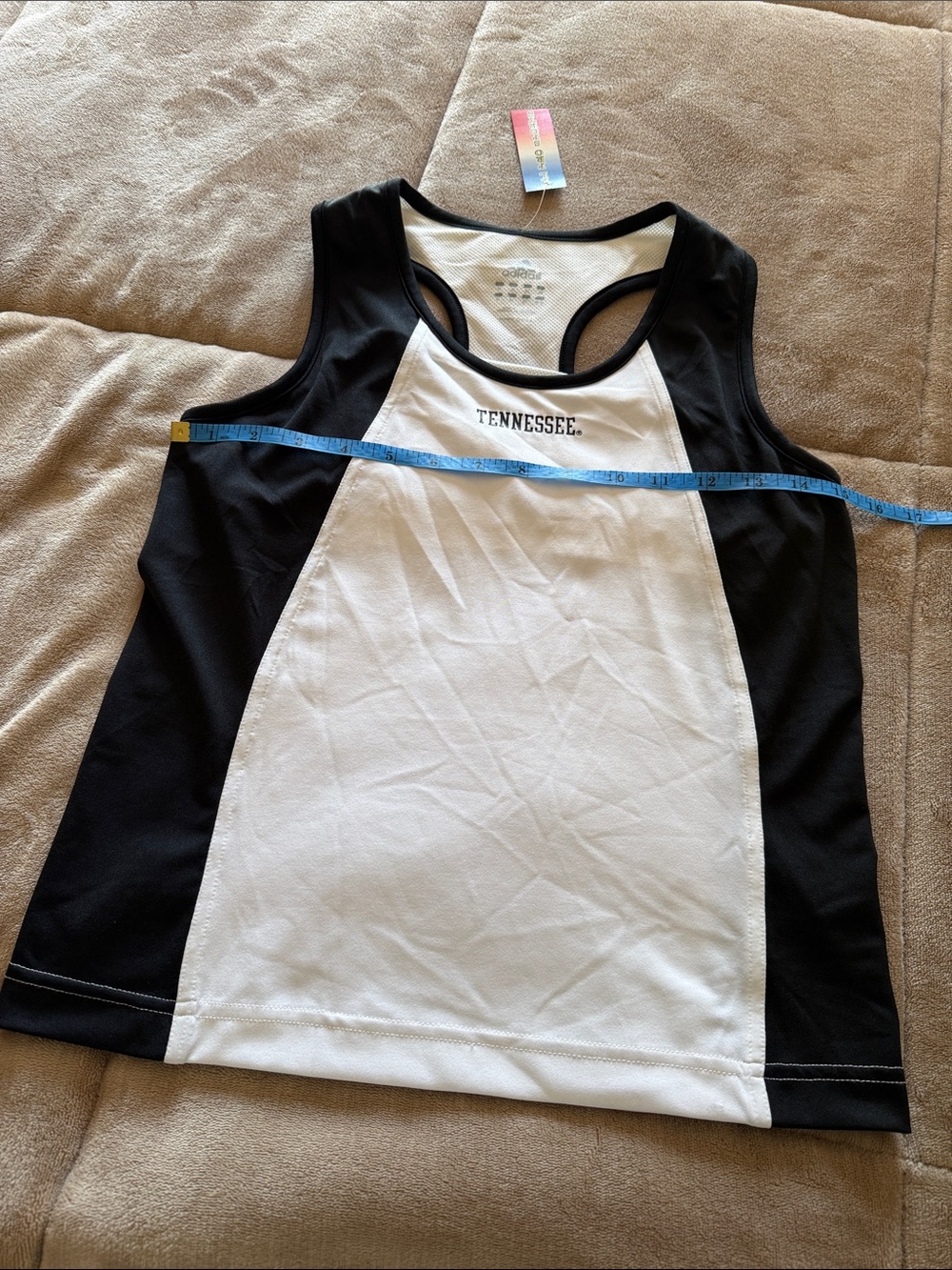 adidas Black and White Tennessee Racerback Tank - Picture 5 of 12